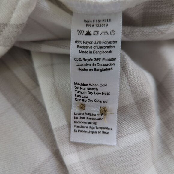 Jach's Girlfriend XXL White & Gray Cozy Plaid Flannel Button down soft Shirt XXL - Picture 7 of 14